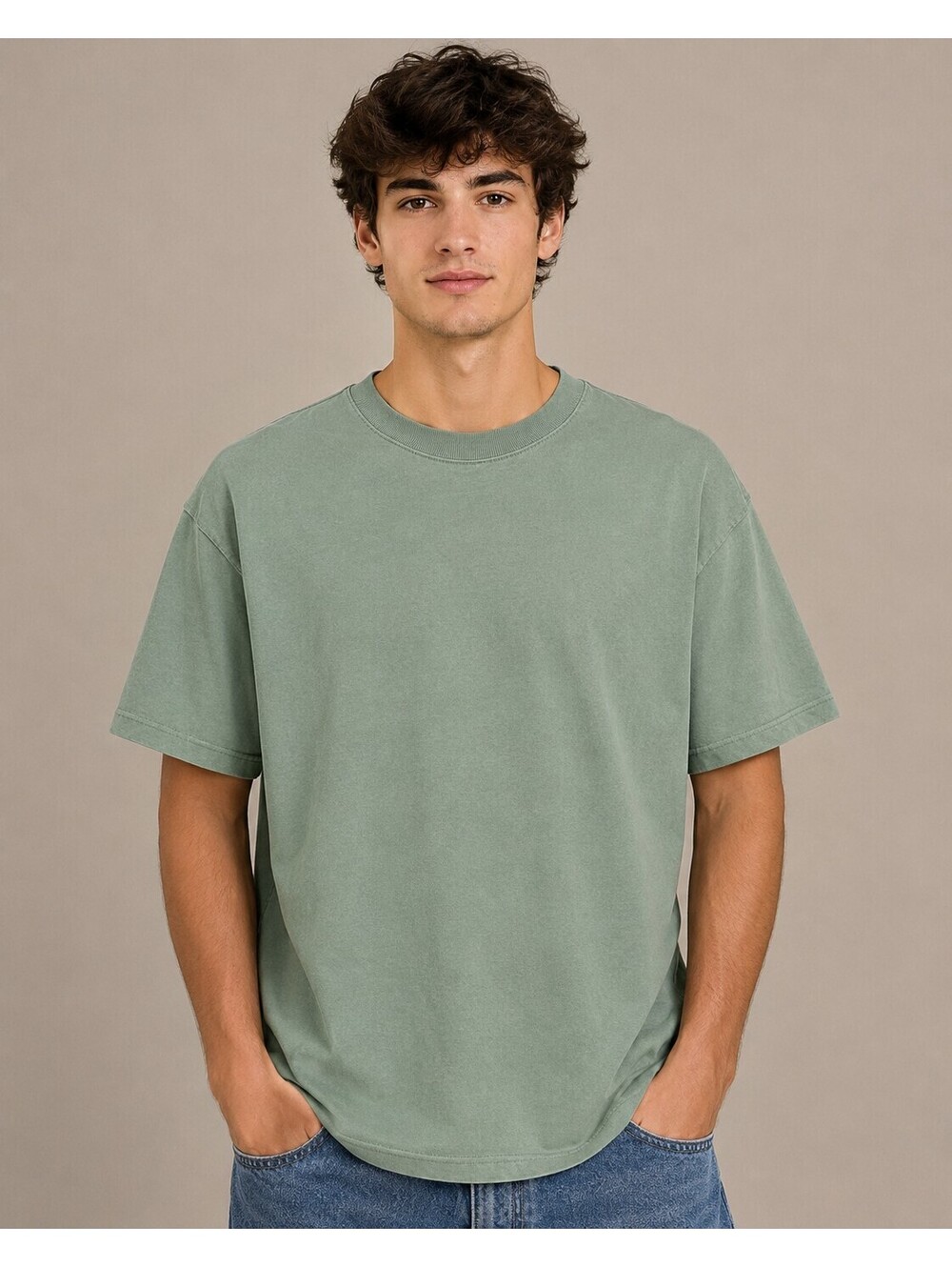 Topman Oversized Sage Green Granola Casual T-Shirt Tee Men’s L 100% Cotton NWOT